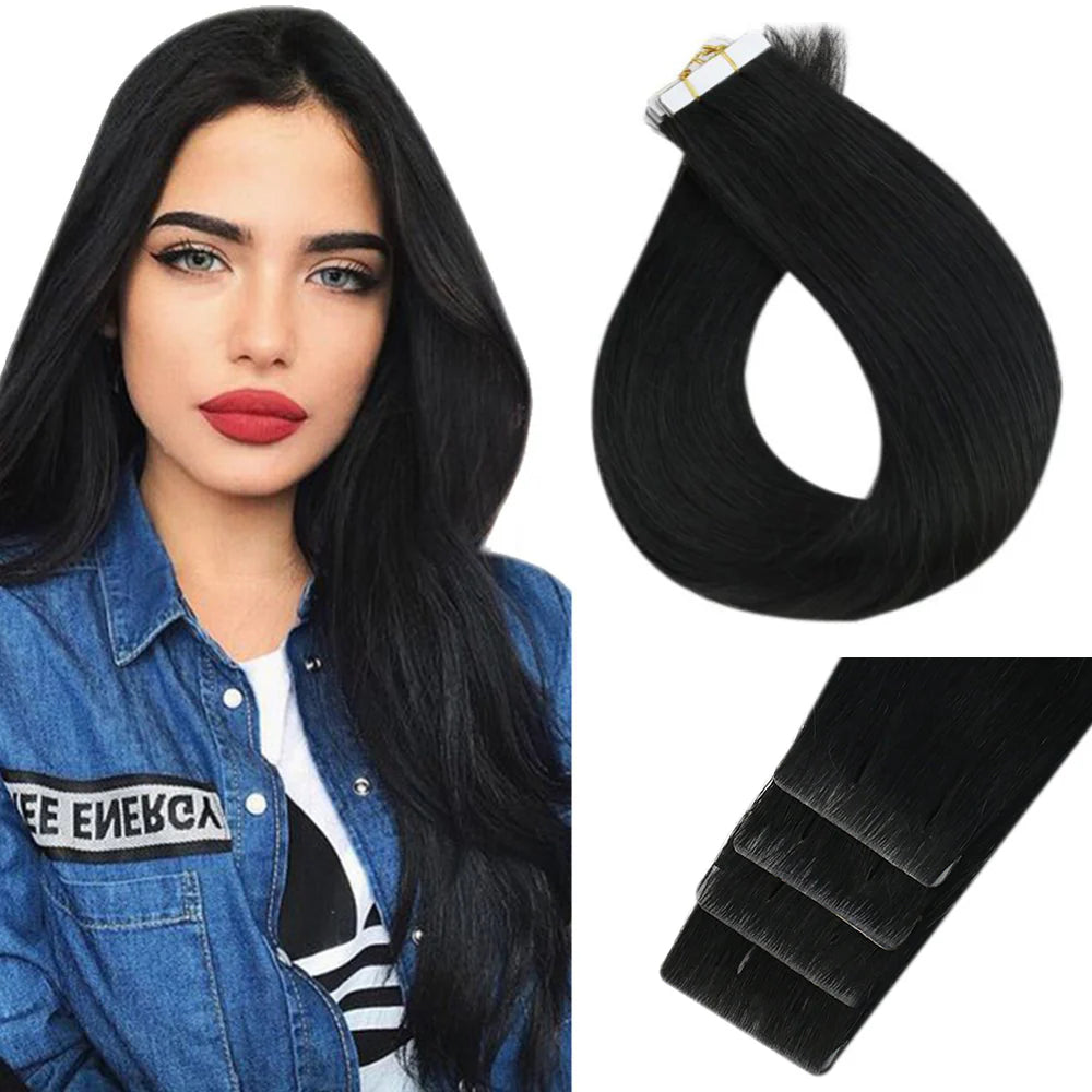 Injection Tape in Extensions Jet Black (#1)