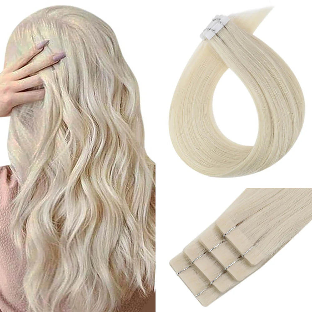 Injection Tape in Extensions Platinum Blonde (#60)