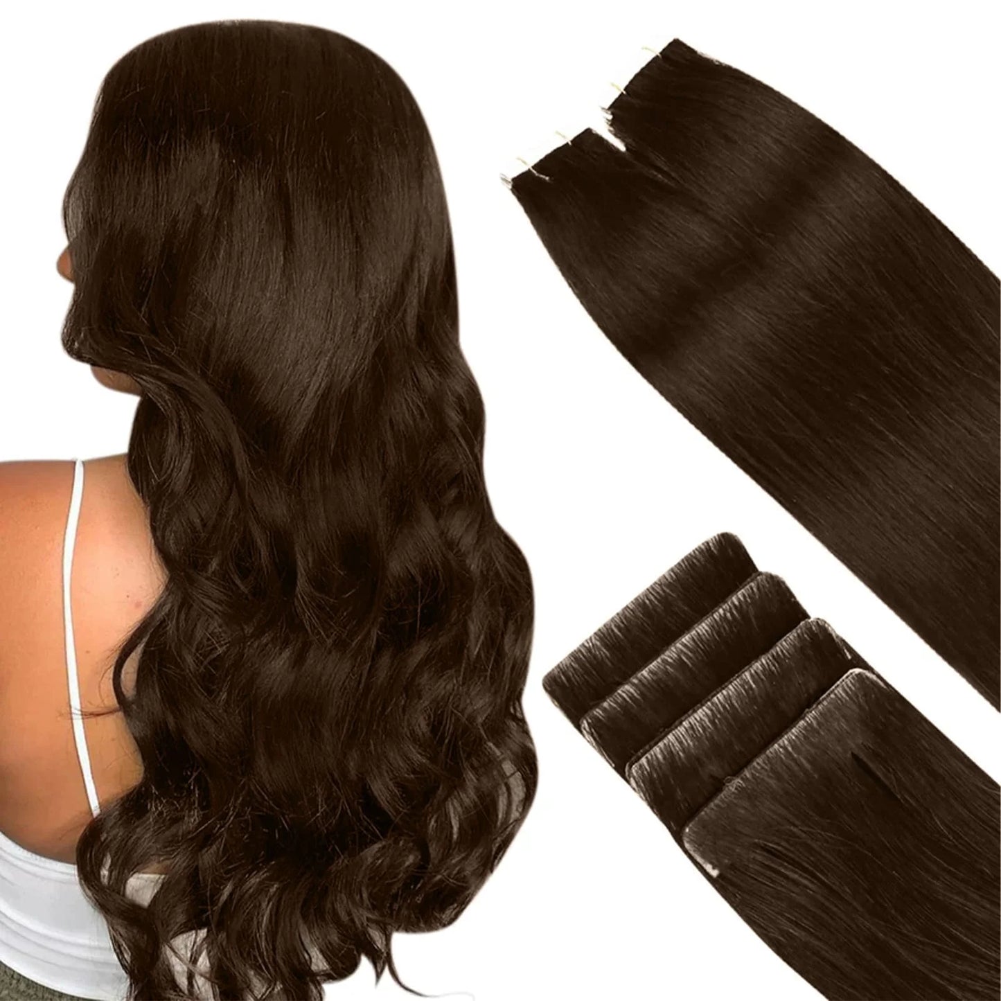 Injection Tape in Extensions Darkest Brown (#2)
